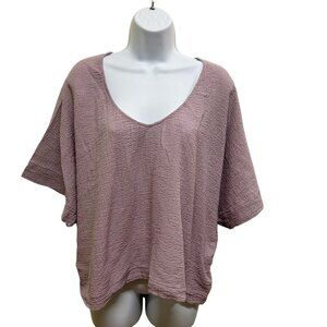 Flawless Gauzy Lavender Slouchy Blouse Top Size L Lagenlook Vibe